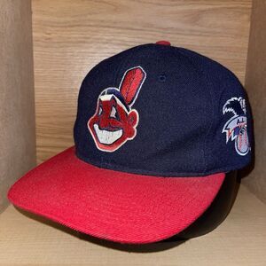 Vintage Cleveland Indians Chief Wahoo Grosscap G Cap Snapback Hat *BROKEN SNAP*